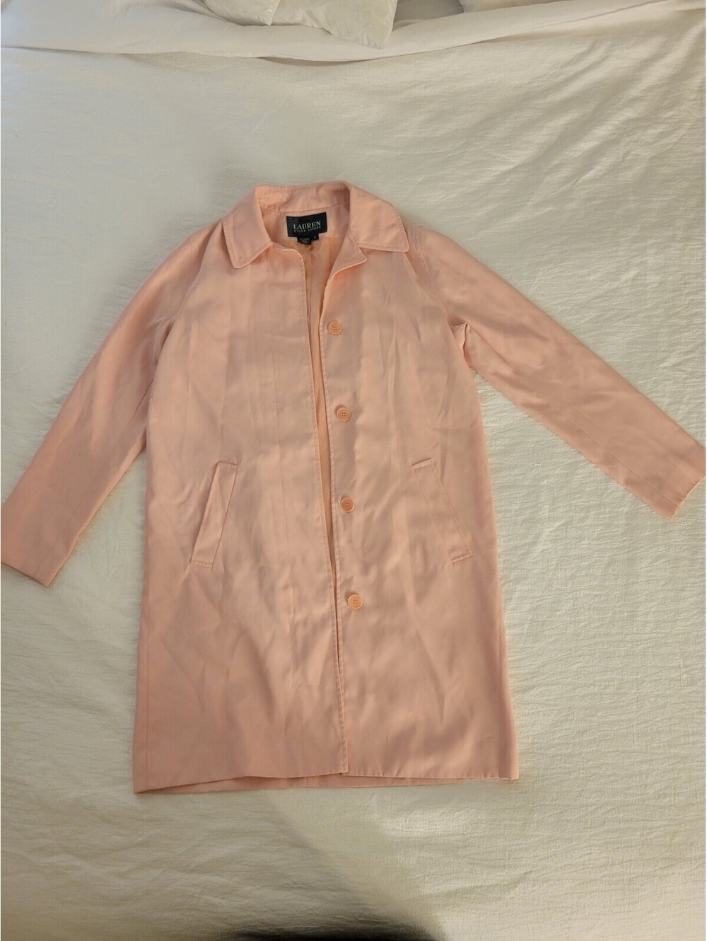 Lauren Ralph Lauren Women's Pink Rain Coat Trench Jacket Lined S Small